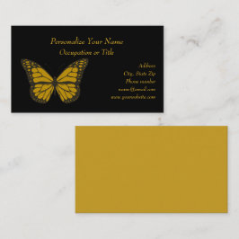Elegant Guld Monarch Butterfly Professionell Visitkort