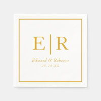 Elegant Guld Monogram Bröllop