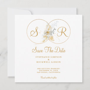 Elegant Guld Monogram Bröllop spara datum