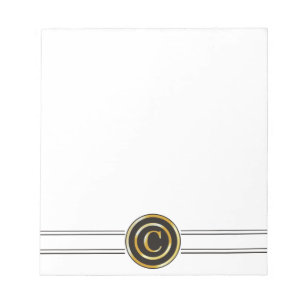Elegant Guld Monogram C Anteckningsblock