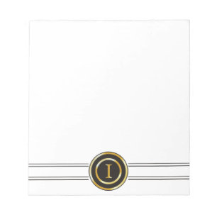 Elegant Guld Monogram I Anteckningsblock