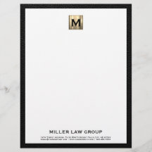 Elegant Guld Monogram Letterhead