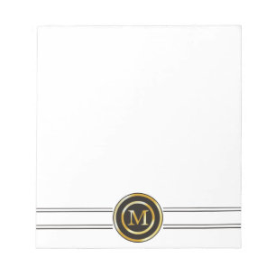Elegant Guld Monogram M Anteckningsblock