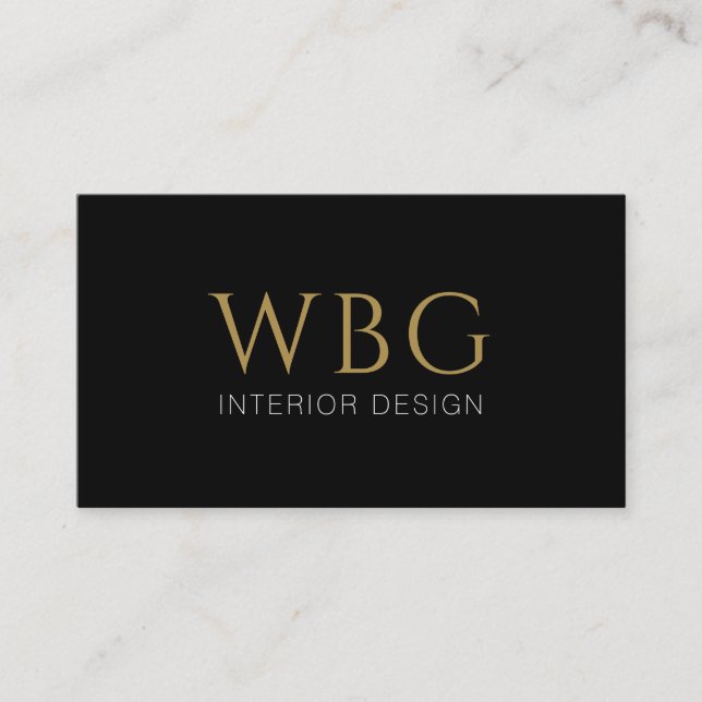 Elegant Guld Monogram minimalistisk Professionell Visitkort (Framsida)