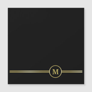 Elegant guld Monogram på svart magnetkort