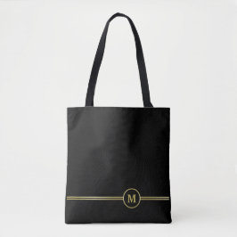 Elegant guld Monogram på svart Tygkasse