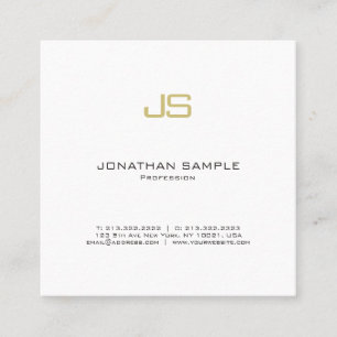 Elegant Guld Monogram Plain Luxury Chic Minimalist Fyrkantigt Visitkort
