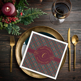 Elegant Guld Monogram Play-Helgdag Pappersservett