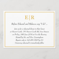 Elegant Guld Monogram Rehearsal Middag