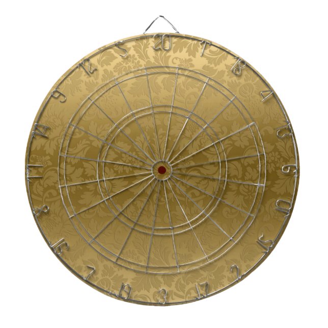 Elegant Guld Monokroma Blommigt Damasker Mönster Piltavla (Framsidan)