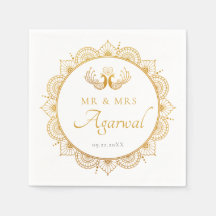 Elegant Guld Mönster Indiska Bröllop