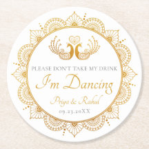 Elegant Guld Mönster Indiska Bröllop