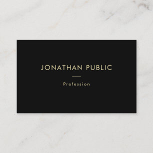 Elegant Guld Namn Black Template Professionell Visitkort