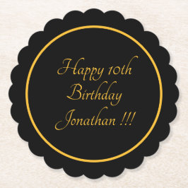 Elegant Guld Namn Grattis på födelsedagen, uppring Underlägg Papper