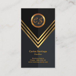 Elegant Guld Namn Initialer Monogram chaufför Visitkort