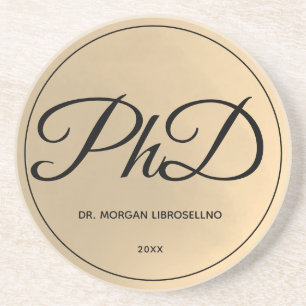 Elegant Guld Namn PhD Studenten Underlägg