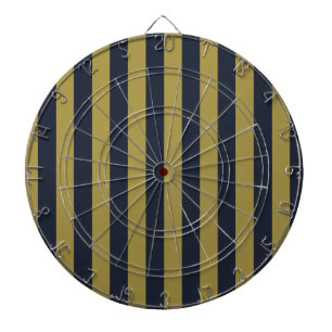 Elegant Guld & Navy Blue Lodrät Rand Darttavla