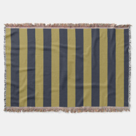 Elegant Guld & Navy Blue Lodrät Rand Filt