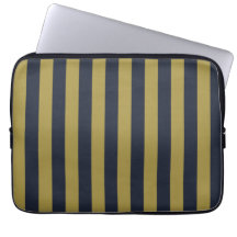 Elegant Guld & Navy Blue Lodrät Rand