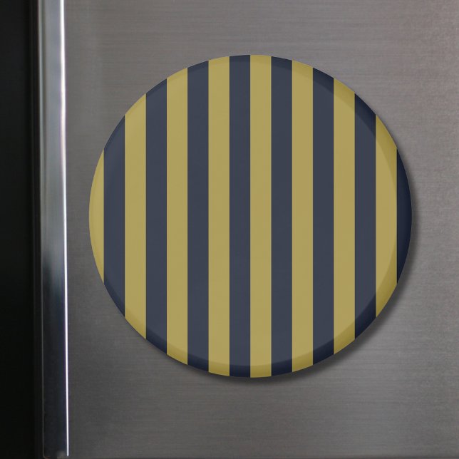 Elegant Guld & Navy Blue Lodrät Rand Magnet (Skapare uppladdad)