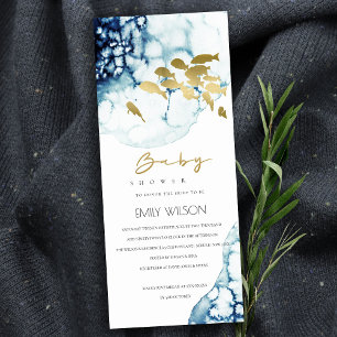 ELEGANT GULD NAVY UNDERVATTARE HAVS FISKBABY SHOWE INBJUDNINGAR