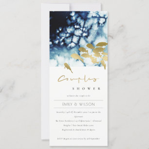 ELEGANT GULD NAVY UNDERVATTEN FISH PAR SHOWER INBJUDNINGAR
