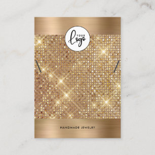 Elegant Guld Necklace Bracelet Visning Card Visitkort