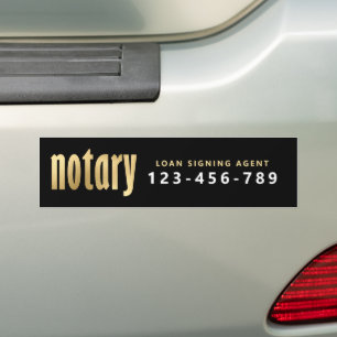 Elegant Guld Notary Loan Agent Bildekal