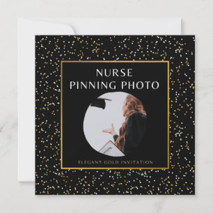 Elegant Guld Nurse Pinning Ceremory Photo Inbjudningar