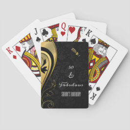 Elegant Guld och Black 50 och Fabulous Birthday Casinokort