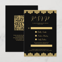 Elegant Guld och Black Islamic QR Code OSA kort