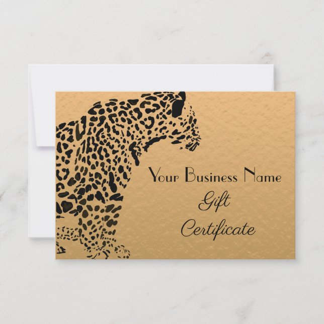 Elegant Guld och Black Jaguar Gift Certificate (Framsida)