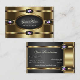 Elegant Guld och Black med Shimmery Rhinestones Visitkort