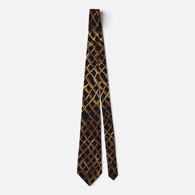 Elegant Guld och Black Stripe Manar Sida Tie" Slips (Framsida)