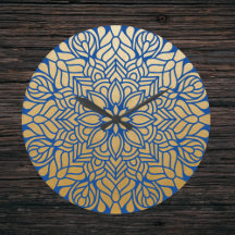 Elegant Guld och Blue Blommigt Mandala