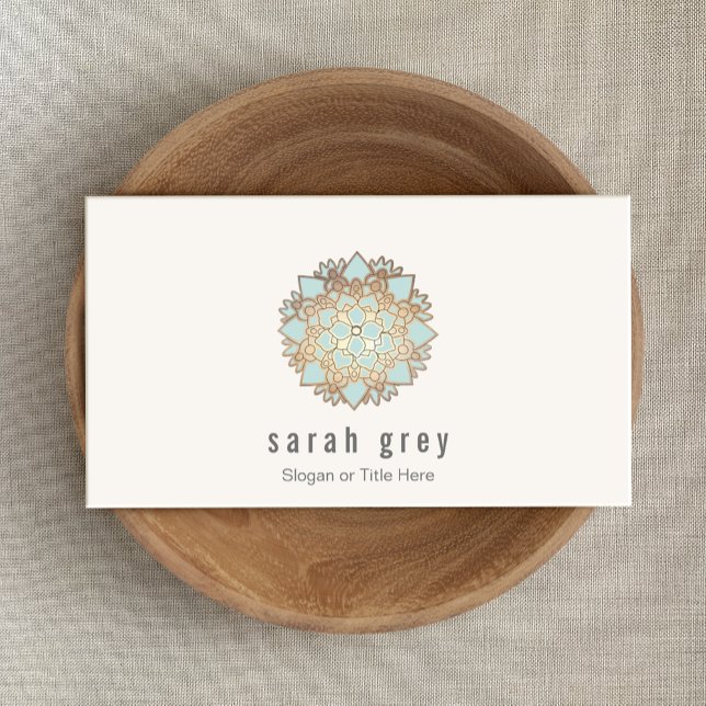 Elegant Guld och Blue Lotus Flower Visitkort (Skapare uppladdad)