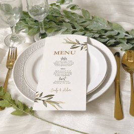 Elegant Guld och Bröllop Meny
