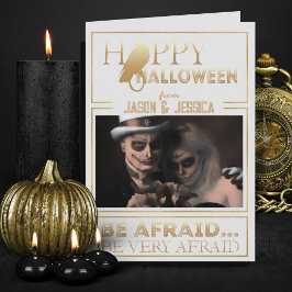 Elegant Guld och Chic Vuxen Happy halloween Kort