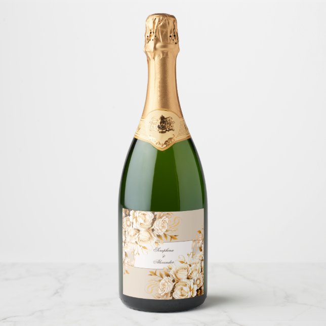 Elegant guld- och elfenbensblommig bröllop (Framsida)