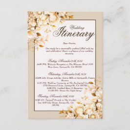 Elegant guld- och elfenbensblommig bröllopsplaneri tilläggskort