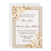 Elegant guld- och elfenbensblommig formell bröllop