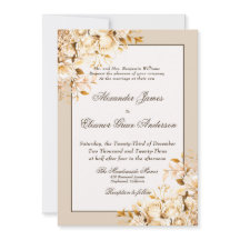 Elegant Guld och Elfenbenskustens Blommigt Formell