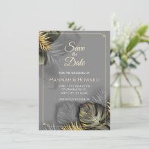 Elegant Guld och Grått botaniskt, tropiskt