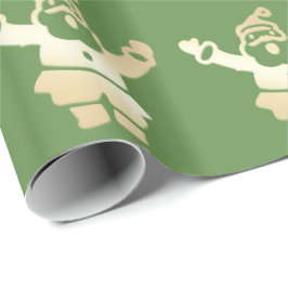 Elegant Guld och Grönt Jultomten jul Mönster Presentpapper