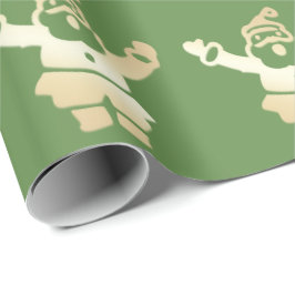 Elegant Guld och Grönt Jultomten jul Mönster Presentpapper