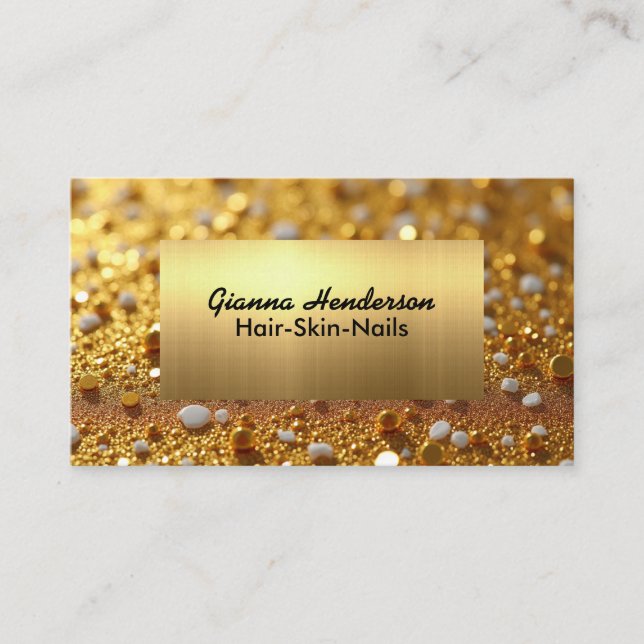 Elegant guld och guldglitter visitkort (Framsida)