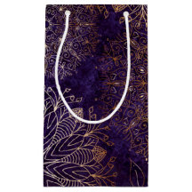 Elegant Guld och Lila Blommigt Mandala Mönster