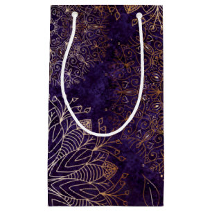 Elegant Guld och Lila Blommigt Mandala Mönster