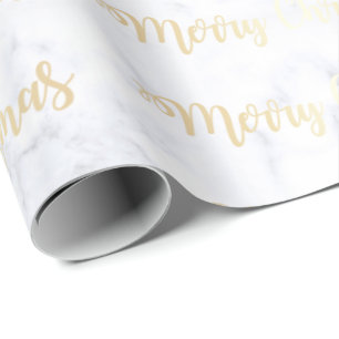 Elegant Guld och Marble God jul Mönster Presentpapper