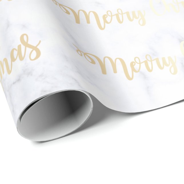 Elegant Guld och Marble God jul Mönster Presentpapper (Rullad Hörn)